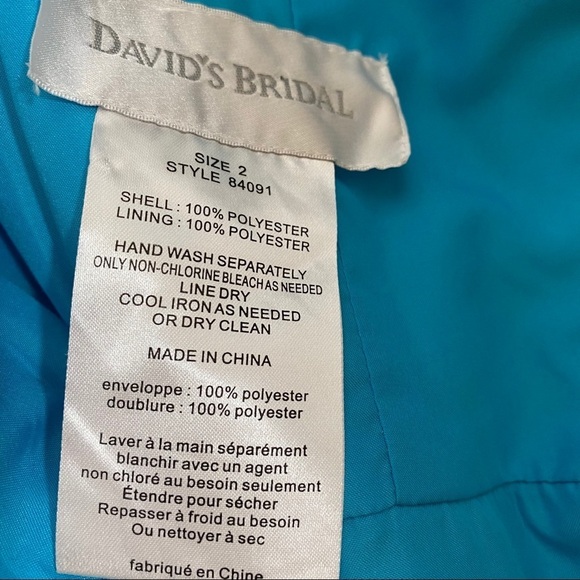 David Bridal Malibu Blue Dress. Sz 2 - Picture 8 of 10